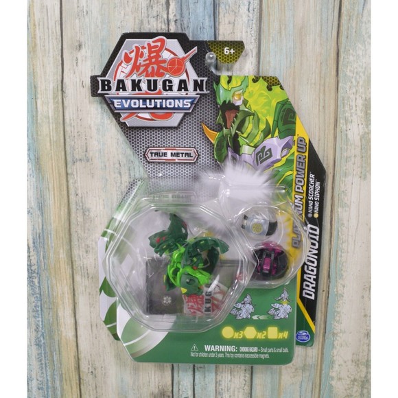 Bakugan Evolutions Platinum Metal DRAGONOID + SCORCHER & SIPHON Action Figure - Picture 1 of 3